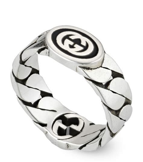 gucci g cube silver ring|interlocking g ring in silver.